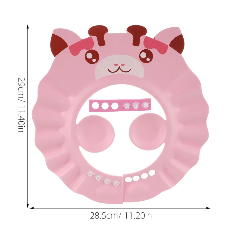 Baby Shower Cap for Washing Hair - Adjustable Hippo Toddler Shampoo Hat with Ear Flaps, Waterproof Kids Bath Visor Shield to Keep Water Out of Eyes, Infant Essentials