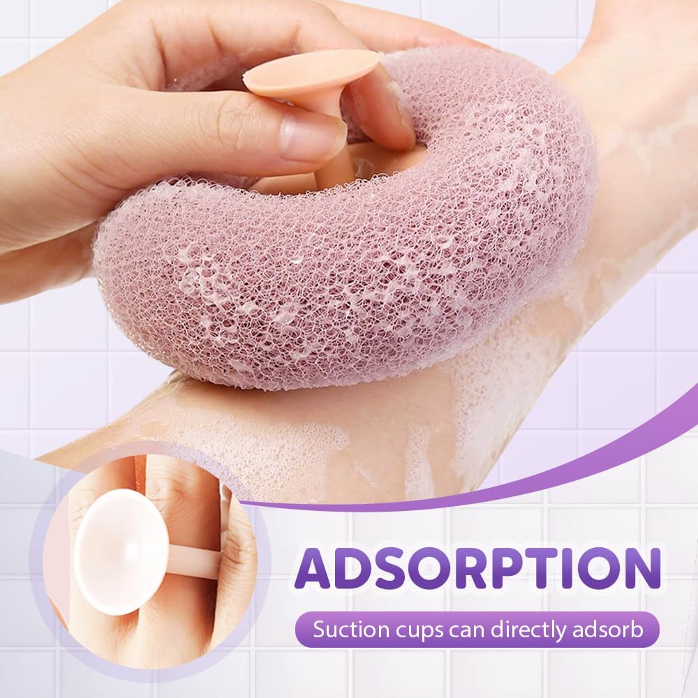 Super Soft Sunflower Suction Cup Bath Ball, 2025 Upgraded Bath Sponge Cleaning Brush Exfoliating Bath Sponge Cleaning Brush, Multi-color Mesh Pouf Sponge Mesh Shower Ball for Women, Men Shower (4 Pcs)