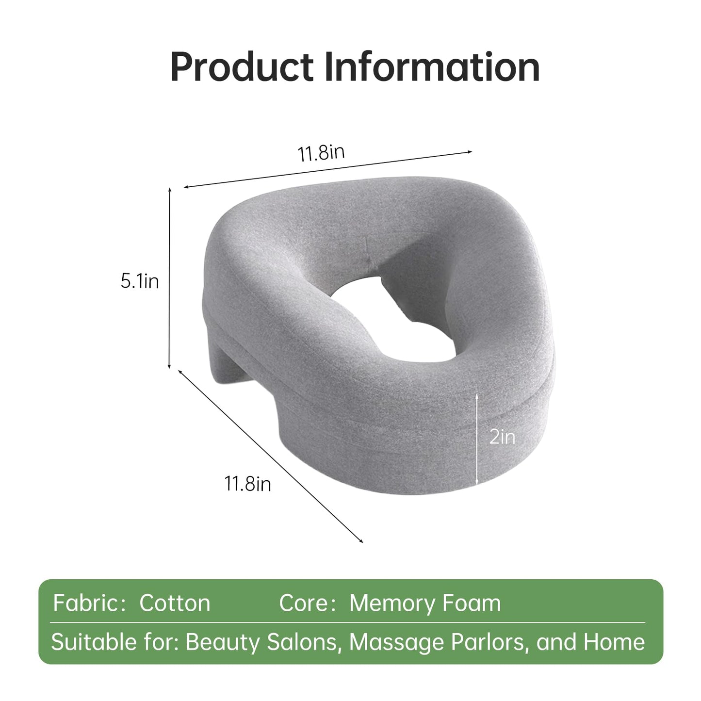 UTJZIB Face Down Pillow for Massage - Massage Headrest for Bed, Face Down Pillow for Sleeping, Post-Eye Surgery Recovery, and Beach Tanning, Massage Tools.