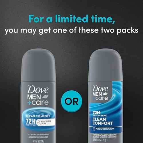 Dove Men+Care Antiperspirant Deodorant Dry Spray Clean Comfort 24 count For Men 72-hour Sweat and Odor Protection with Triple Defense Technology 1 oz