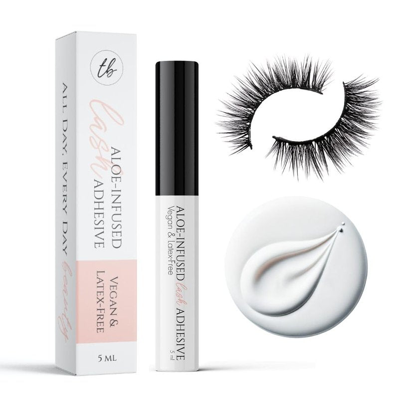 Skiennix Gentle Formula Lash Glue - 24-Hour Hold for Cluster & Strip Lashes - Aloe Infused, Dries Clear, Water Resistant