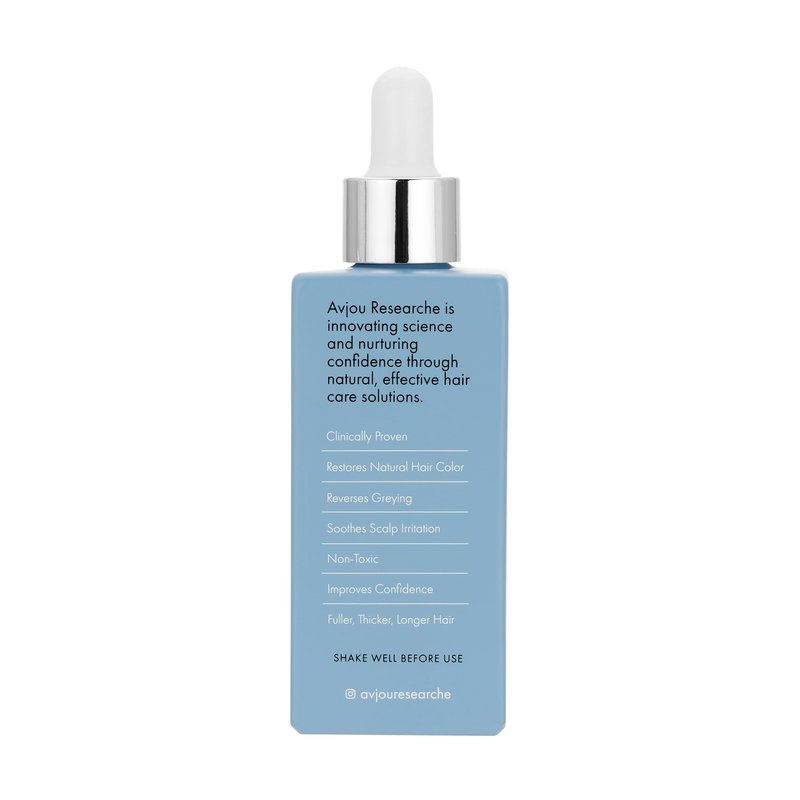 Avjou Researche™ Scalp Serum – Thicker, Fuller-Looking Hair + Targets Visible Signs of Premature Greying – 3 Patented Ingredients – Backed by Cosmetic Science – Oil-Free, All Hair Types, 1.7 oz