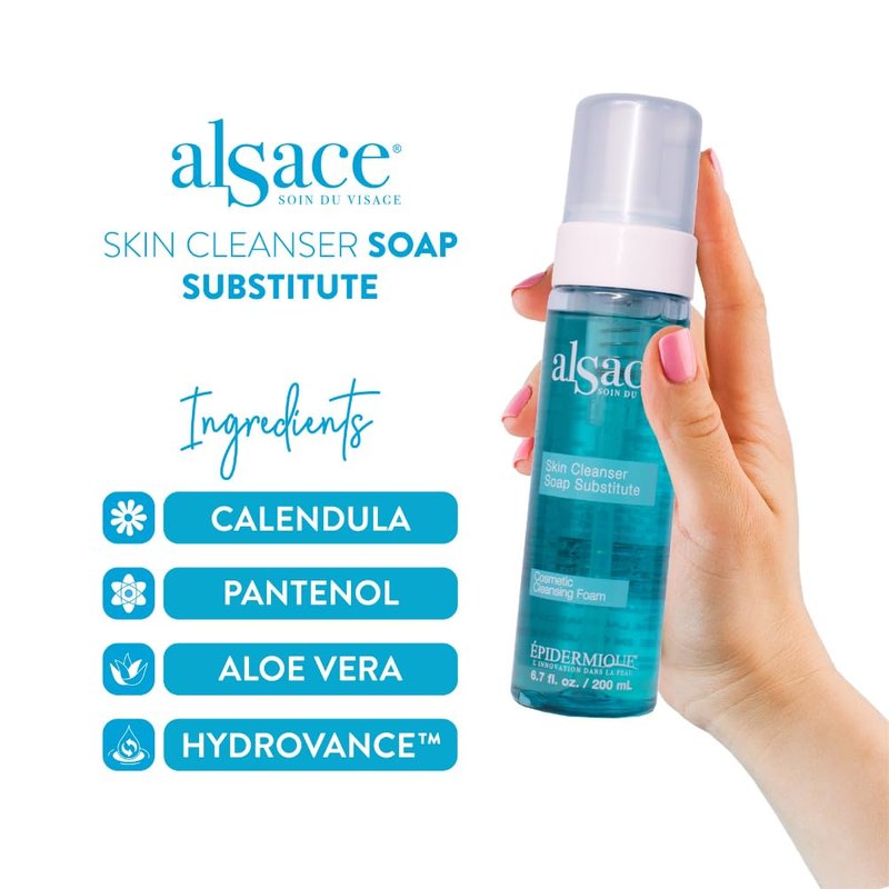 EPIDERMIQUE Alsace Soap Free Face Wash | Gentle Cleansing Foam for Sensitive Skin | pH 5.5 Facial Cleanser with Aloe Vera & Calendula | Hydrating Face Wash for Women & Men - 6.7 fl oz