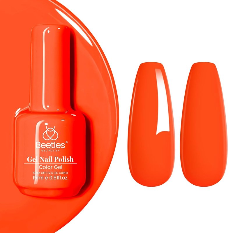 Neon Orange Gel Nail Polish - Vibrant Soak Off UV High Gloss for Stunning DIY Nail Art | 15ml