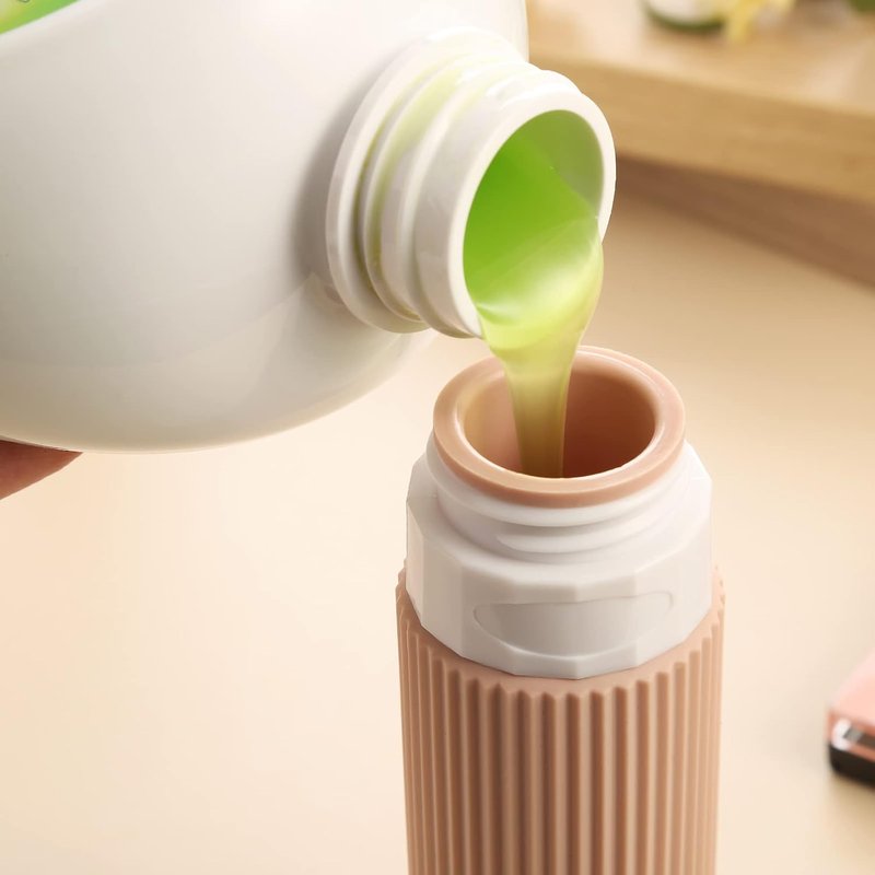 Mrsdry Travel Bottles - TSA Approved 3oz Leak-Proof Silicone Toiletry Containers | BPA-Free, 4 Pack