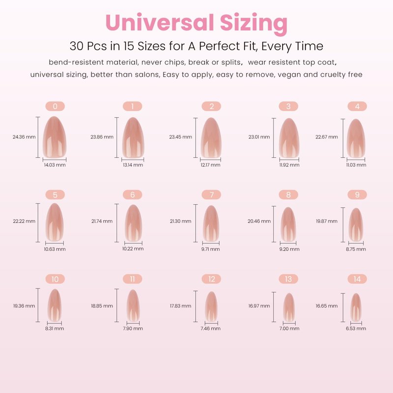 Nail Reformation Press On Nails, Trench Coat | Deep Nude Medium Almond Fake Nails in Glossy Finish, Salon Quality, Reusable Stick On Nails Kit - 30 Pcs in 15 Sizes with Glue, Manicure Gifts for Women