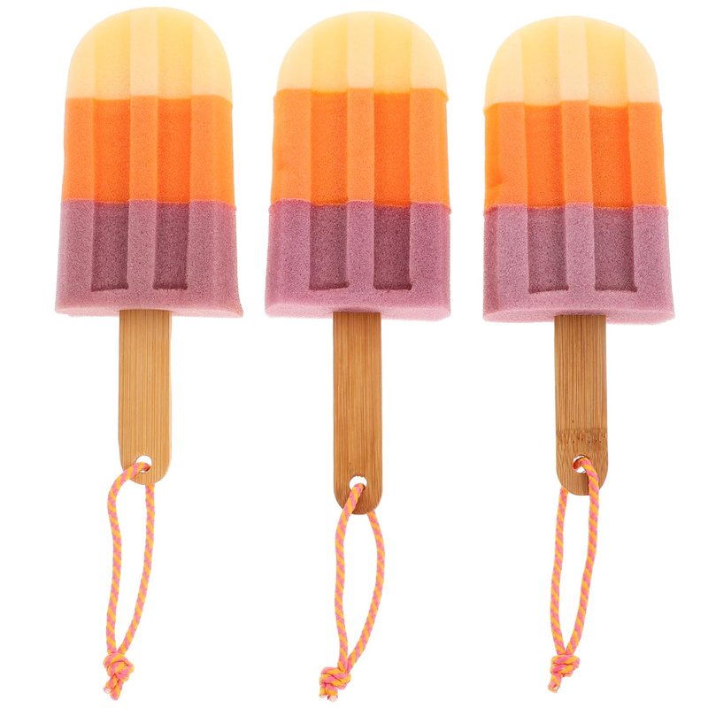 Lurrose 3Pcs Bath Ball Set Ice Cream Shower Loofah Soft Body Rubbing Towel Bath Flower Exfoliating Sponge for Gentle Skin Cleaning