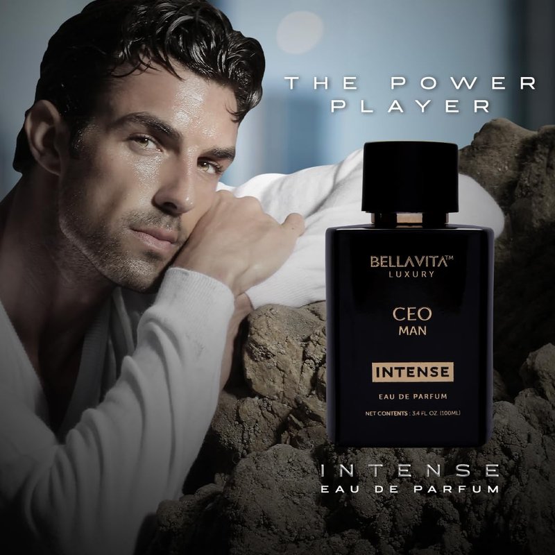 Bellavita Luxury CEO MAN INTENSE Eau de Parfum | 100 ml (3.4 fl.oz.) | Perfume for Men | Aromatic, Lavender, Carnation, and Musk Notes | Long Lasting Men's Fragrance