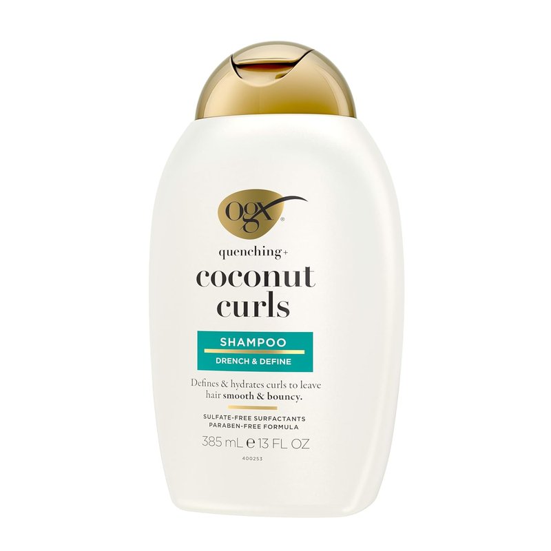OGX Curl-Defining Shampoo - Hydrating Coconut Oil & Honey Formula | 13 fl oz for Nourished Curly Hair