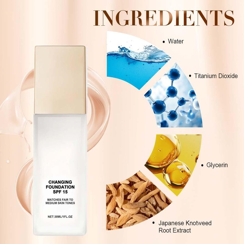 Skiennix Color Changing Foundation - Hydrating Lightweight Concealer for Mature Skin | 1 PCS