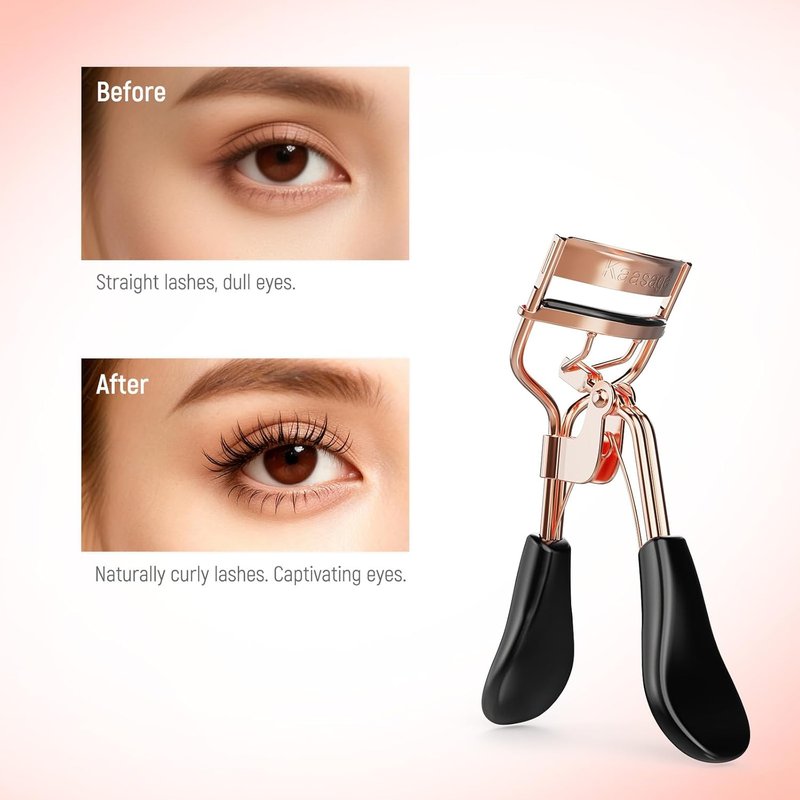 Eyelash Curler - Professional Stainless Steel Tool for Lift & Curl | Ergonomic Handle & 6 Replacement Pads