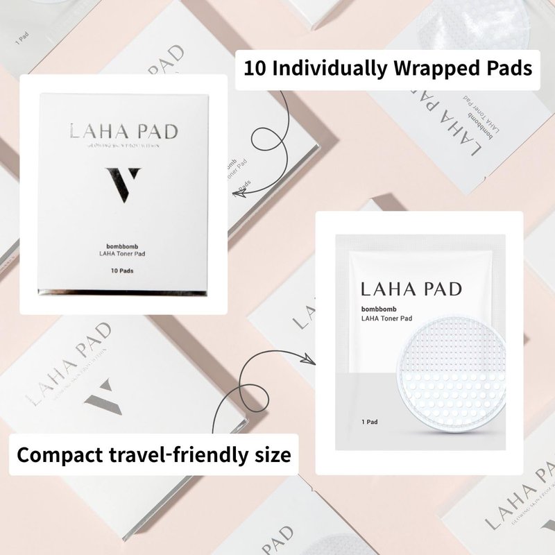 Botem LAHA Exfoliating Toner Pads | LHA, Niacinamide & Hyaluronic Acid – Gentle Exfoliating, Hydrating & Pore Care | 10 Pads