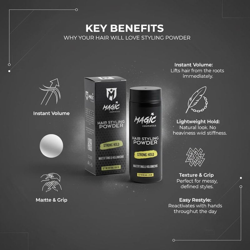 Root Hair Styling Powder - Matt Look Anti-Gravity Powder Styler for Instant Volume | 40g
