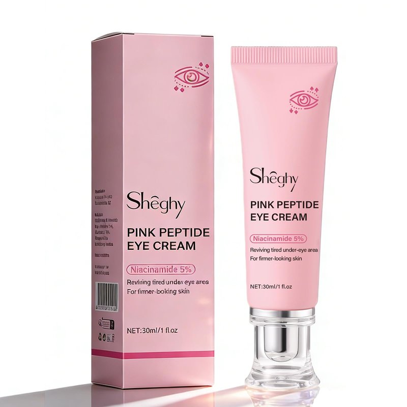 PDRN Pink Peptide Eye Serum Cream, Hydrating & Firming Eye Cream for Dark Circles, Anti-Aging Treatment Reduces Fine Lines, Uneven Skin Tone, Soothing Pink Moisturizer with Peptides, 1.01fl.oz (1)