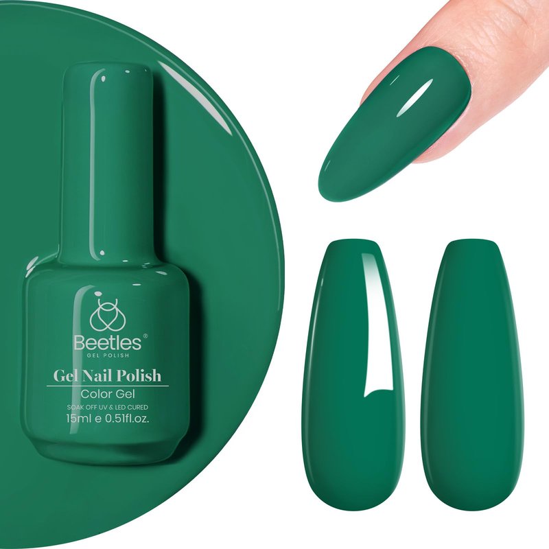 Beetles Green Gel Nail Polish, 1Pcs 15ml Color Gel Polish Soak Off UV LED Day Nails Art Manicure Salon DIY Home Summer Nails