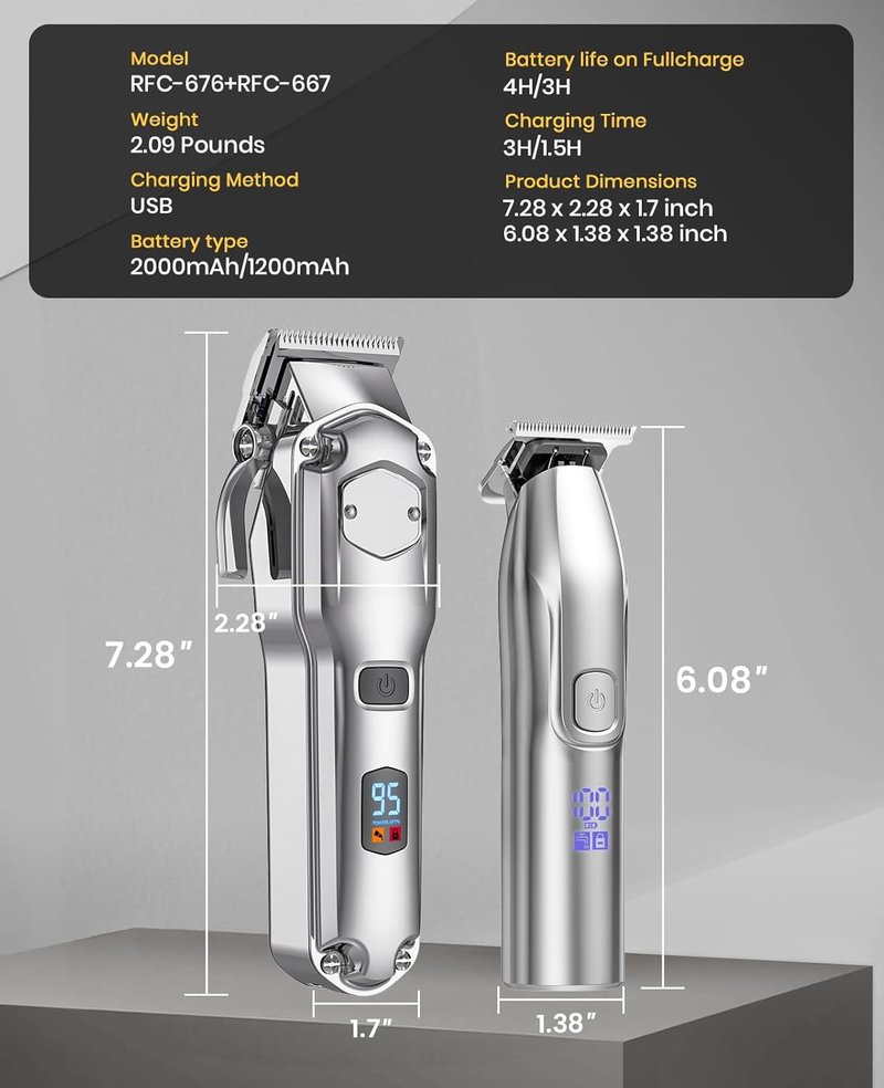 Hair Clippers Set for Men - Cordless Grooming Clippers & Trimmers | Professional Barber Kit