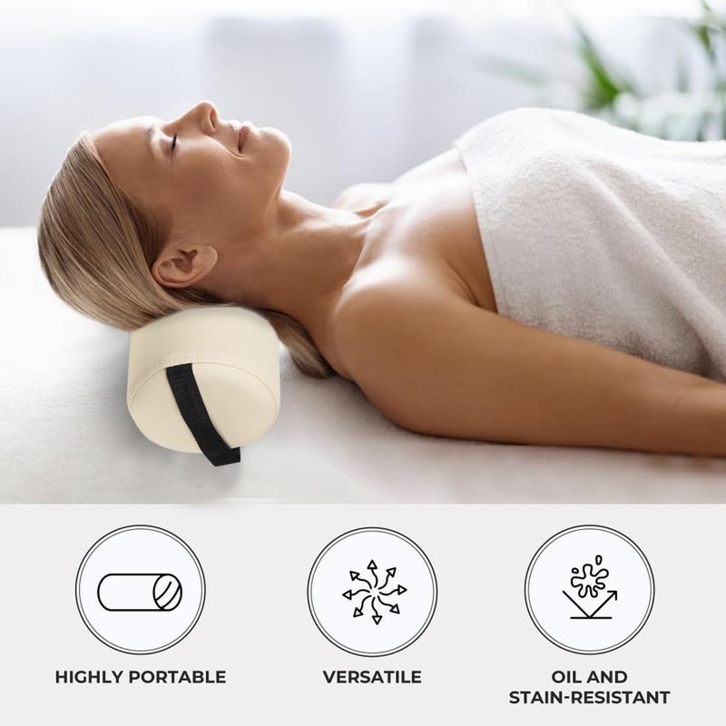 ForPro Full Round Bolster Pillow - Crème Oil and Stain-Resistant Massage and Yoga Support | 6” R x 26” L