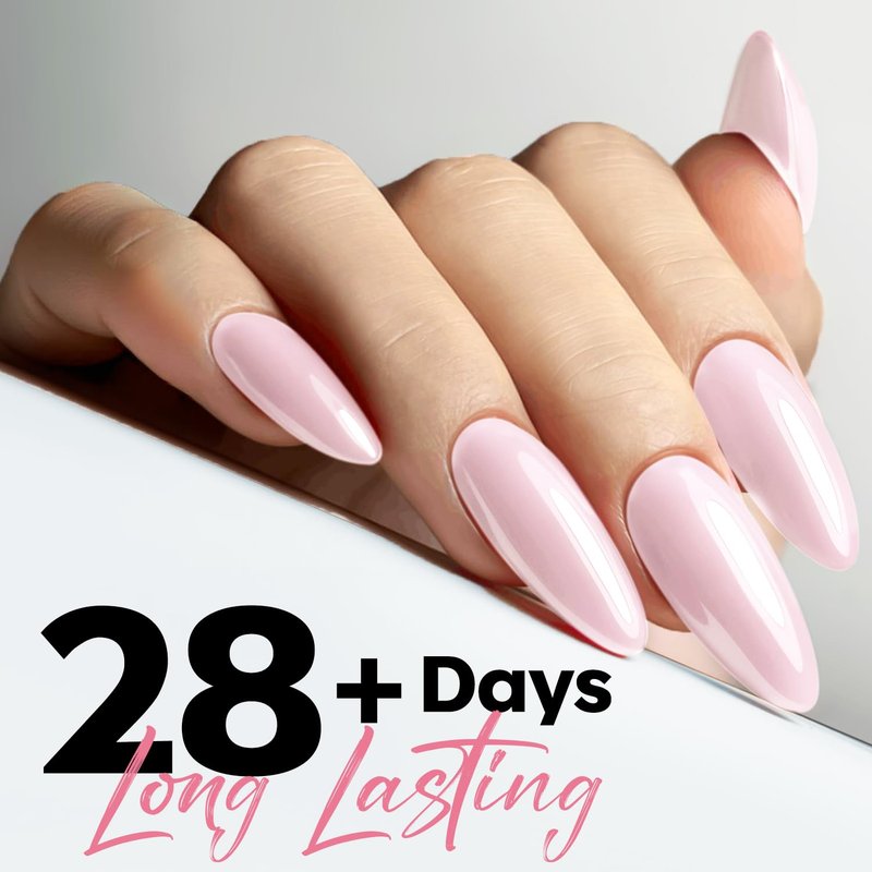 modelones Pink Gel Polish Summer Pastel Light Baby Pink Gel Nail Polish Soak Off Nail Art Manicure Nails Home DIY Salon 15 ML