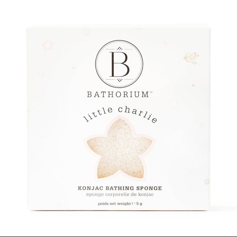 Bathorium Little Charlie Konjac Body Sponge, Gentle & Cleansing Sponge for Babies, Sensitive Skin, 100% Pure Konjac, Ideal for Daily Use, 1 Each