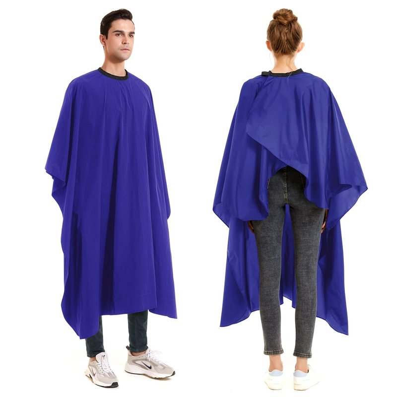 Barber Cape for Men - Waterproof Hair Cutting Apron | Large Adjustable Nylon Cape in Blue for Salon & Home Use