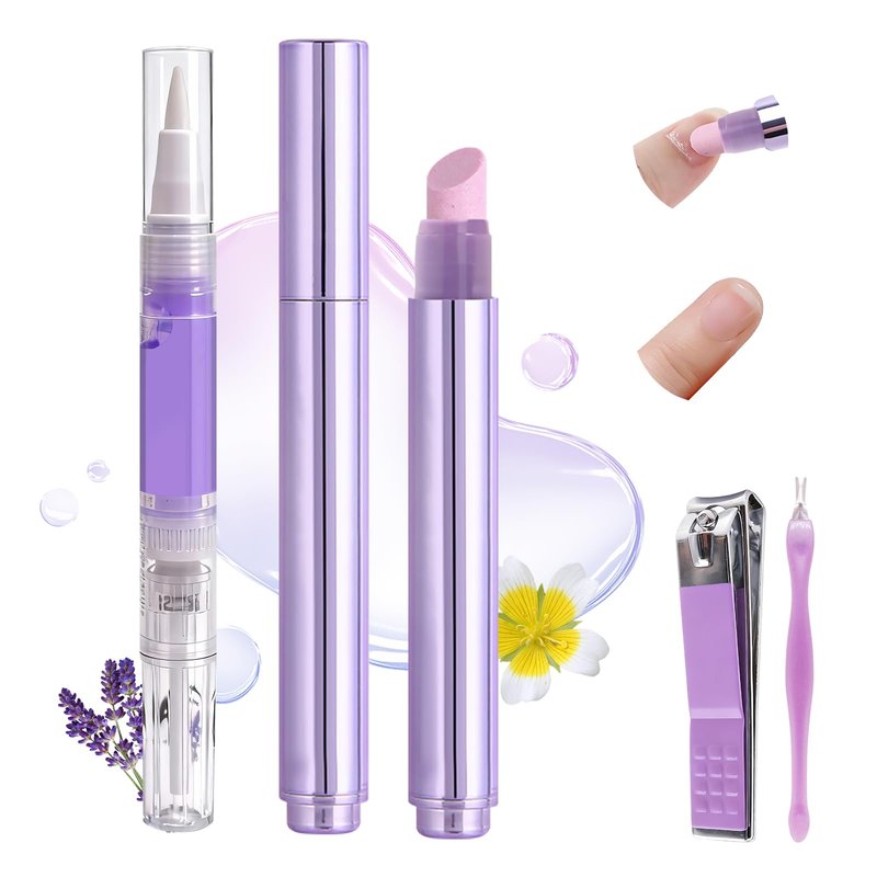 Ceramic Cuticle Oil Pusher Pen: 3-in-1 Nail Cuticle Remover Oil Pen With Tools - Nail Care Oil Cuticle Pusher with Ceramic Tip for Hangnails & Dry & Damaged Nail