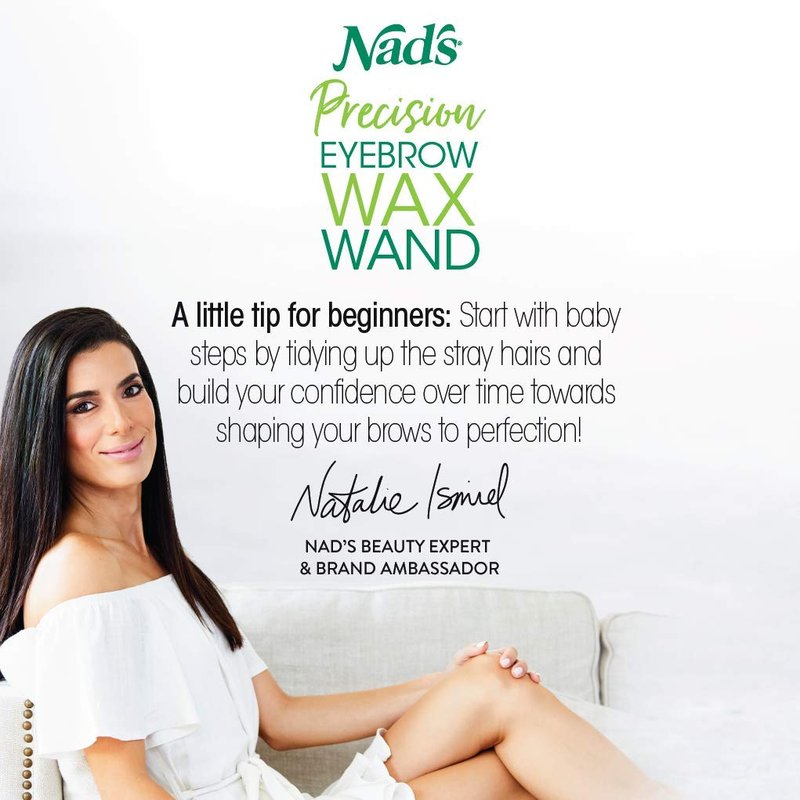 Nad's Eyebrow Shaper Wax Kit Eyebrow Facial Hair Removal Delicate Areas Cotton Strips, Cleansing Wipes, 0.2 Ounce (Pack of 1)