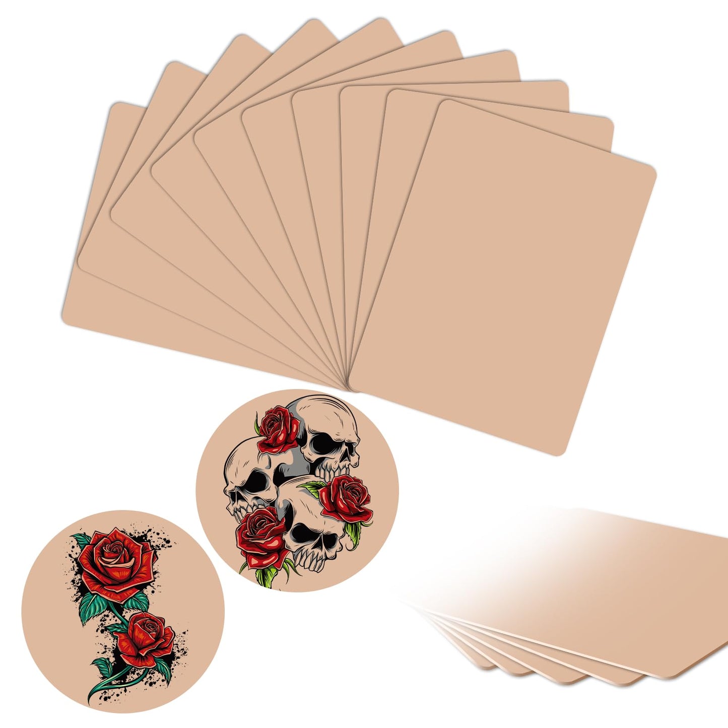 UPTATSUPPLY 3mm Professional Tattoo Practice Skin - 10-Pack of Thick Realistic Silicone Sheets (7.8"x5.9") - Ideal Fake Skin for Tattoo Machine Training, Perfect for Beginners & Advanced Artists