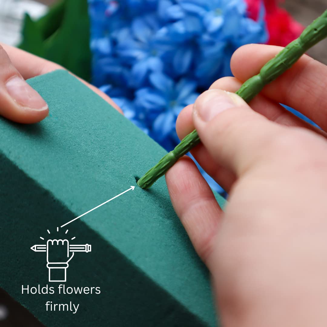 FLOFARE Pack of 3 Floral Foam Blocks Each (6"L x 3.38"W x 1.85"H) Green Wet & Dry Flower Foam for Fresh & Artificial Flower Arrangement, Plant Foam, Florist Supplies for DIYs, Arts, Crafts & Weddings