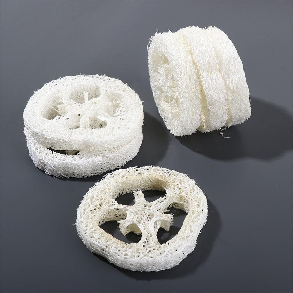 Leadigol 50 Pieces Loofah Sponge,2 inch, Small Natural Loofah Slices,Natural Loofah Sponges, Soap Making Tools,Loofah Sponge Scrubber,Soap Saver Pads Soap Holder