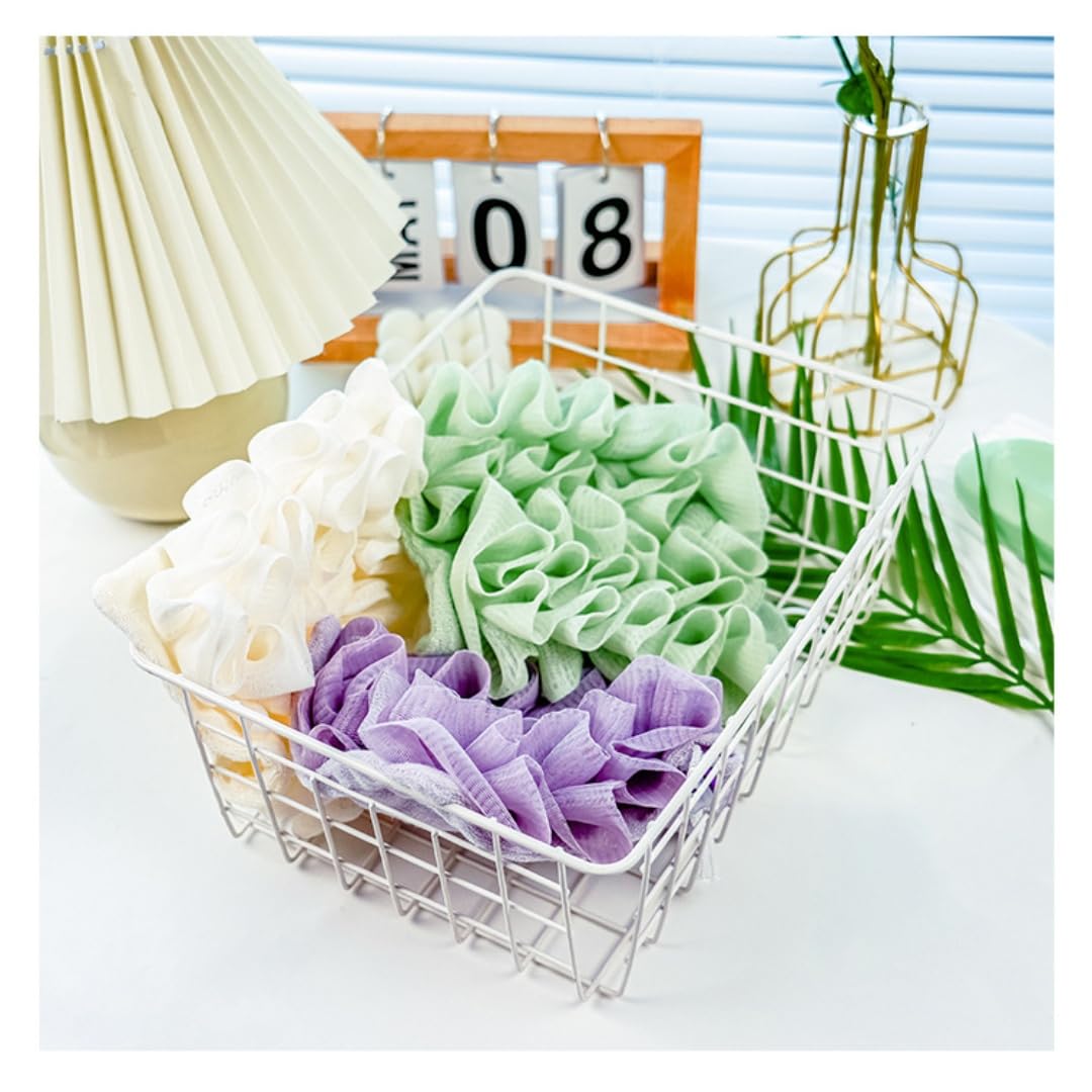 Washcloth Loofah Combo 2-in-1 Loufee Wash Cloth that Holds Bar Soap-Exfoliation Mesh Shower Ball for Body Wash&Smooth Skin+Free Loofah Dish Towel