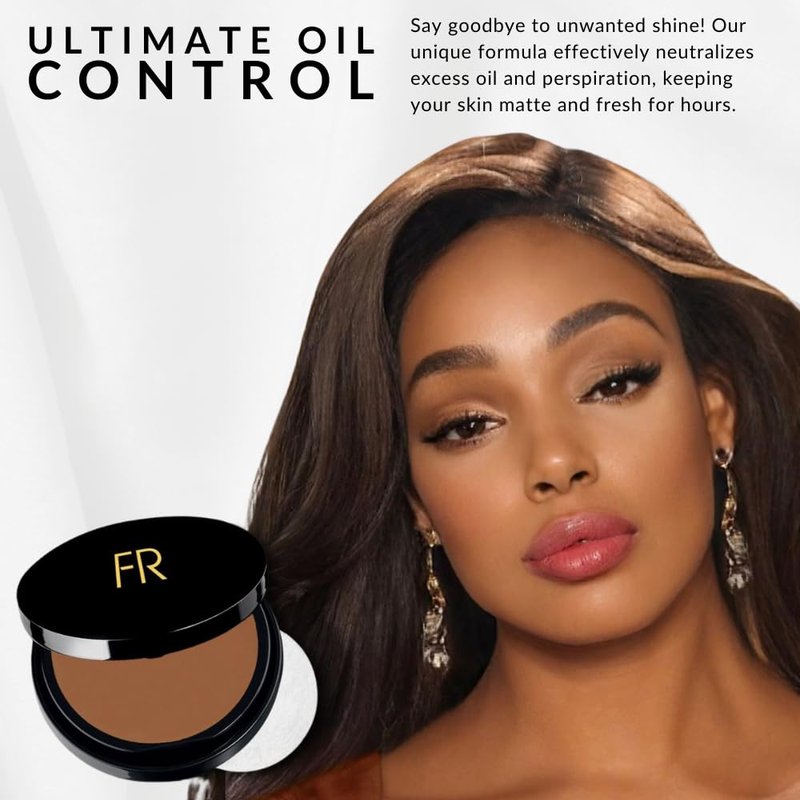 Flori Roberts Luxury Oil Blotting Pressed Powder - Long Lasting Shine Control for Flawless Complexion