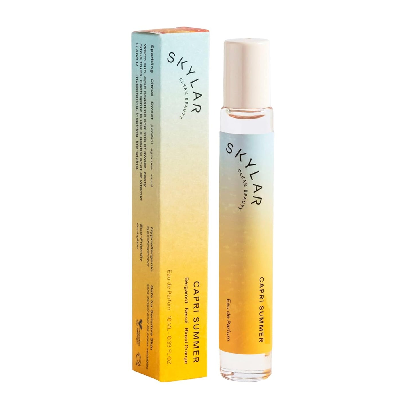 Skylar Capri Summer Eau de Parfum - Hypoallergenic Citrus Perfume for All - Vegan, 10mL / 0.33 Fl oz