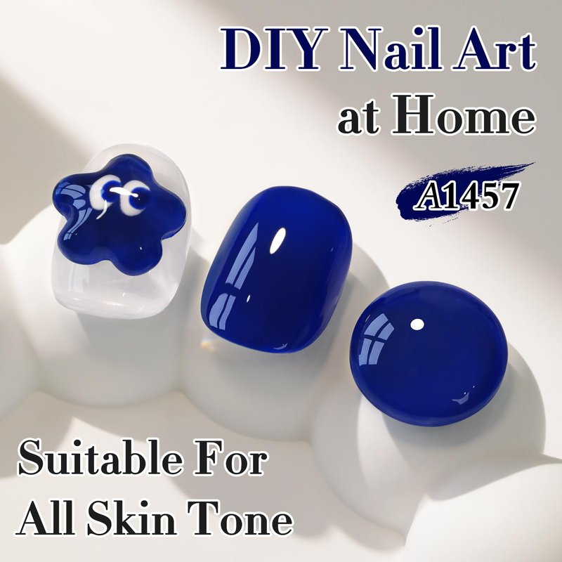 Double Rhythm 15 ML Gel Polish Pure Sheer Same Color Same Bottle Soak Off Gel Polish Art Manicure Salon DIY at Home for Women (Deep Navy Blue-A1457)