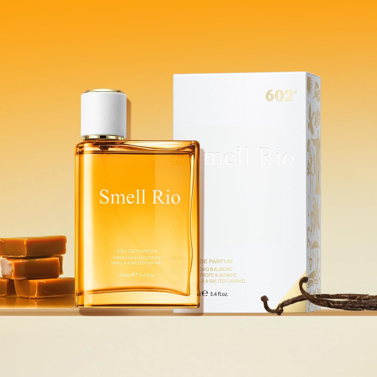 Smell Rio 02 Perfume for Women, Sunshine Pistachio Eau de Parfum 3.4 fl.oz | Warm Vanilla & Salted Caramel Scent | Long-Lasting Summer Fragrance Gift
