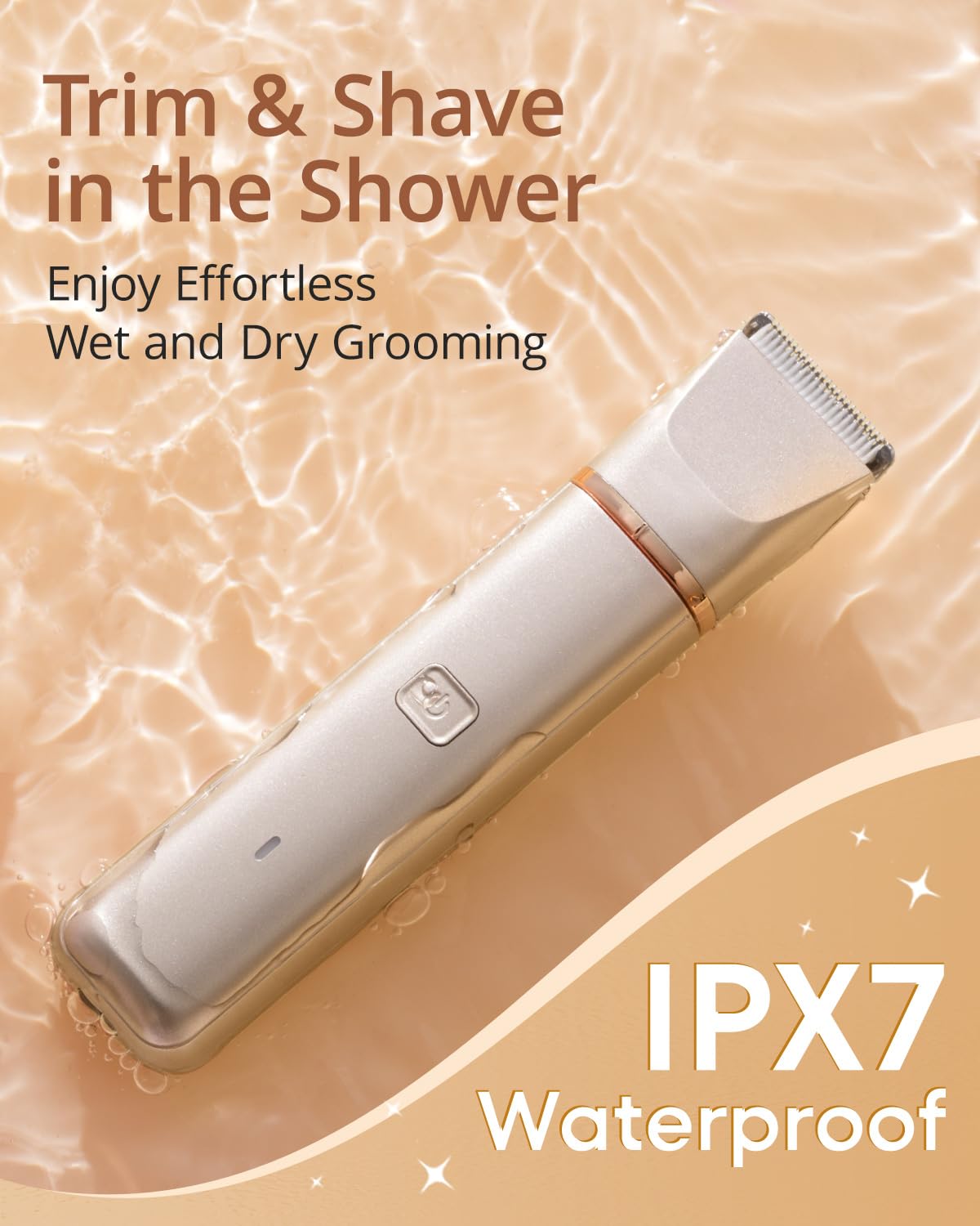 VG VOGCREST Bikini Trimmer for Women: 2-in-1 Rechargeable Electric Painless Body Shaver - Portable Travel-Friendly Pubic Grooming Kit for Underarm Leg Arm