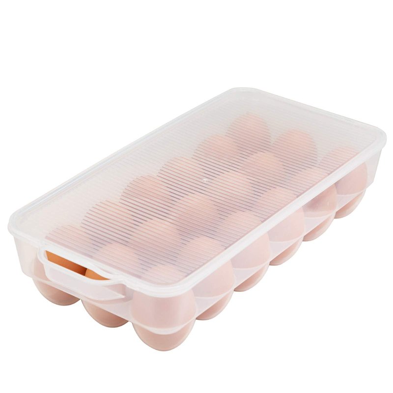 Eslite Covered Egg Holder,Egg Storage for Refrigerator,Fits 18 Eggs,Pack of 4
