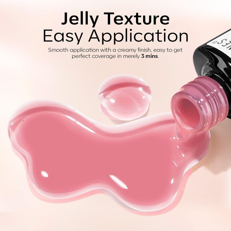 modelones Gel Nail Polish Set, 6 Colors Jelly Gel Polish White Nude Pink Neutral Translucent Nail Polish Soak Off LED Lamp Cured Soapnails Manicure Salon DIY Girl Women Gift