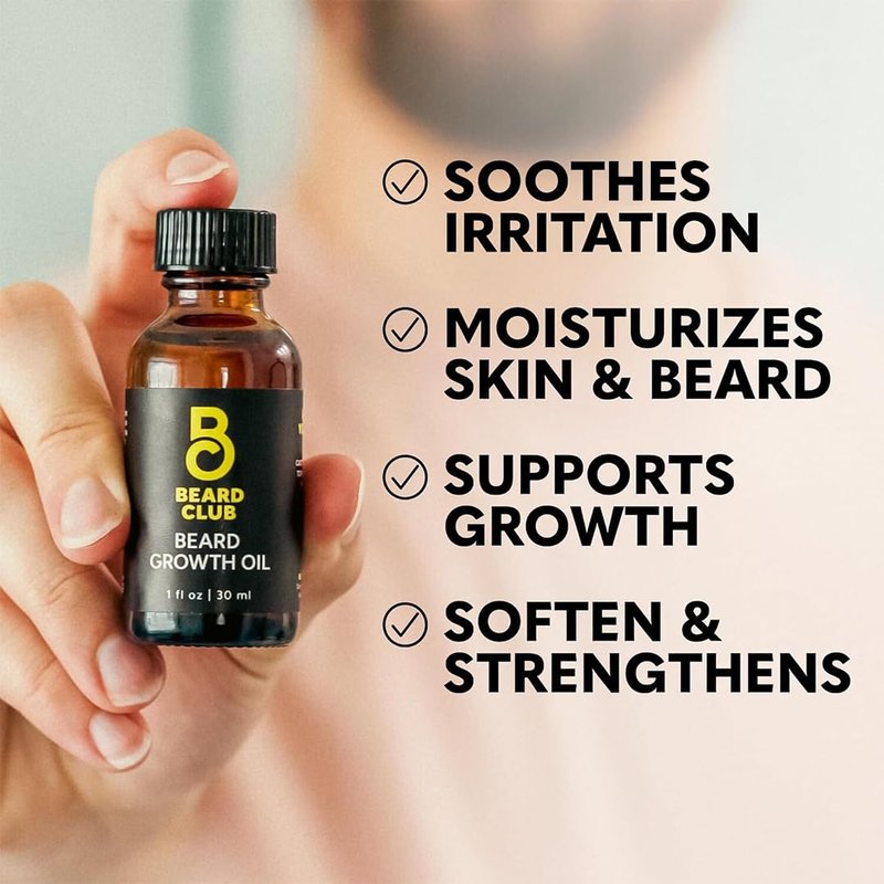 Beard Growth Kit - Derma Roller & Oil, Sandalwood Balm | Grooming Gift Set