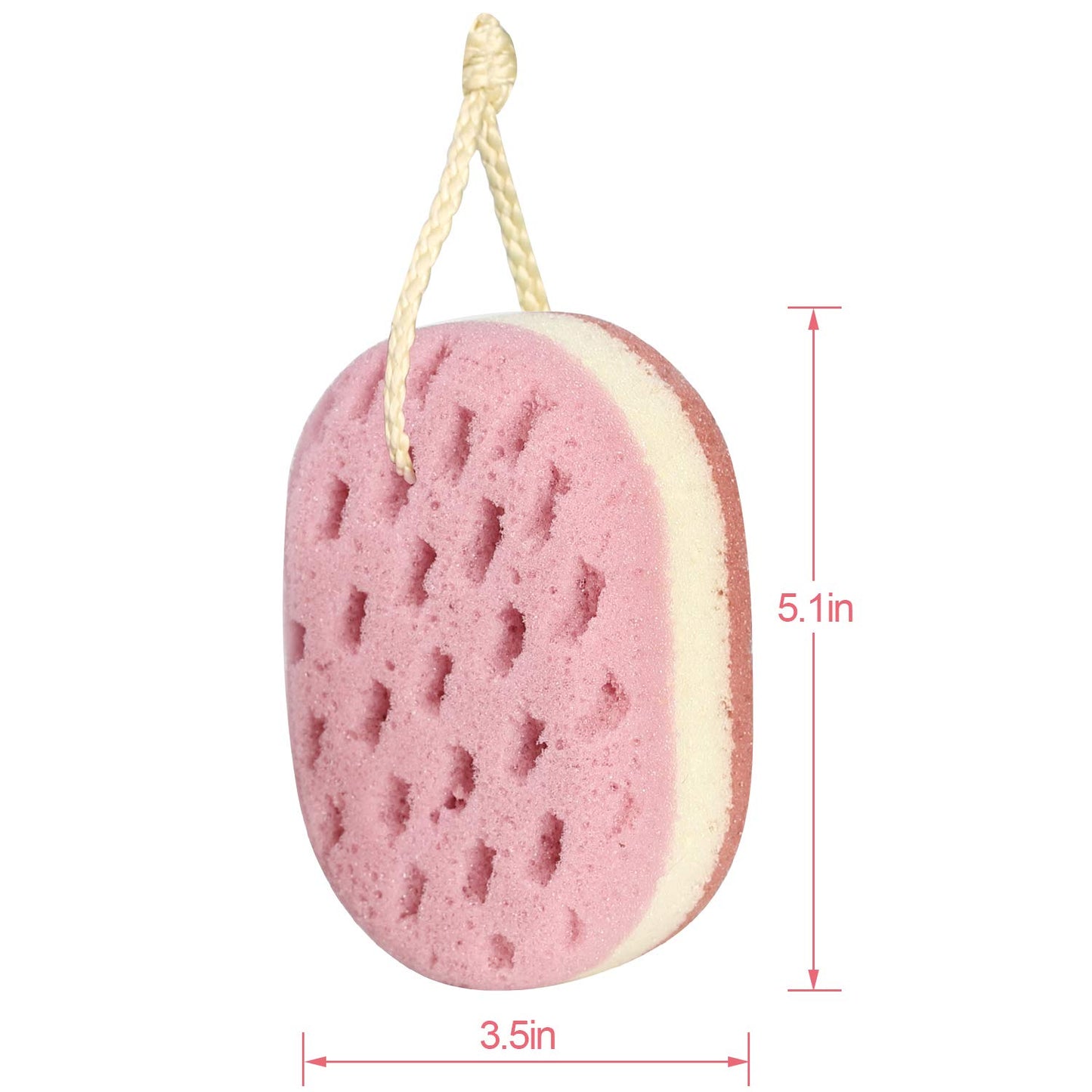 KECUCO 3 Pcs Bath Sponge for Women, Men, Adults, Kids. Sponge Loofah Body Scrubber Shower Sponge for Body Wash Bathroom, Body Sponge Bathing Accessories(Small Sizes)