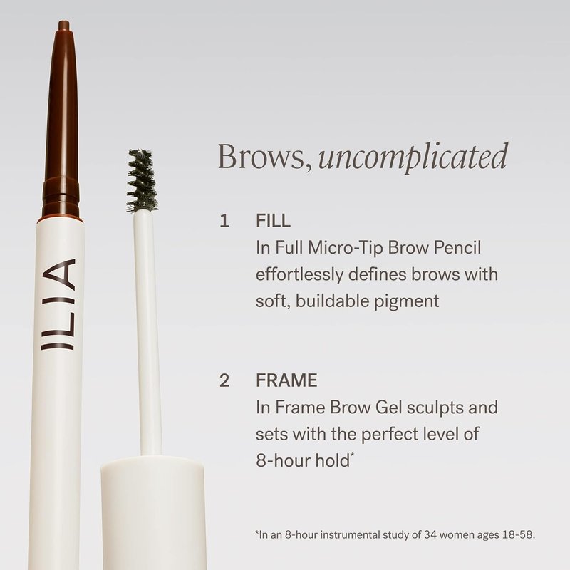 ILIA - In Full Micro-Tip Brow Pencil with Spoolie | Buildable, Fade-Resistant Formula | Vegan, Non-Toxic, Auburn