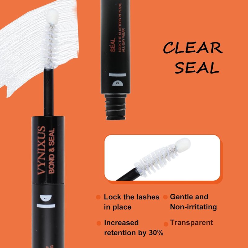 Lash Bond and Seal Waterproof Glue - 2-in-1 Eyelash Cluster Adhesive | Long-Lasting 10ml, 72 Hours+