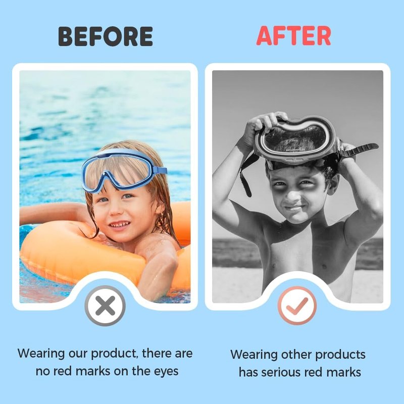 AIIONP HD Children's Swimming Goggles - Large Frame, Waterproof & Anti-Fog | For Ages 3-14