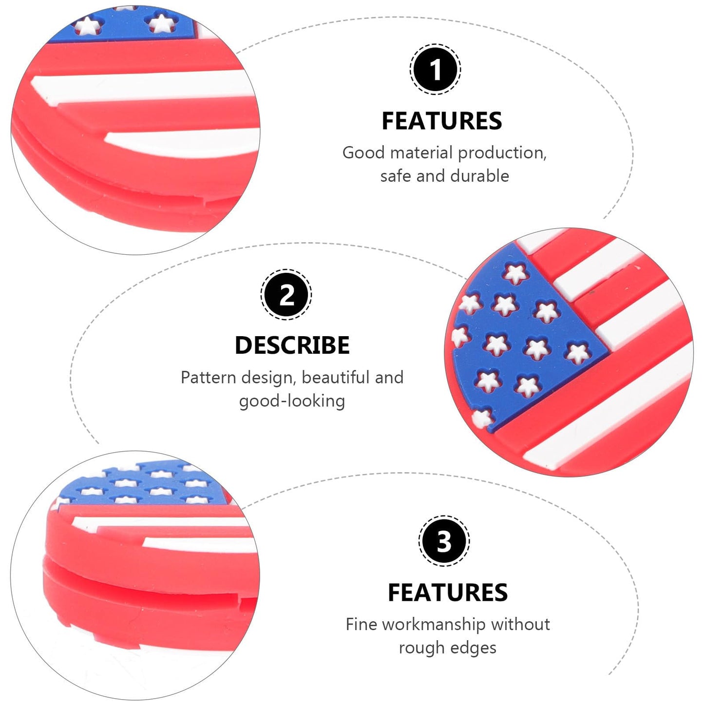TOVINANNA 6Pcs National Flag Designed Tennis Racket Vibration Dampeners Shocking Absorbers for Improved Play and Comfort Accessories