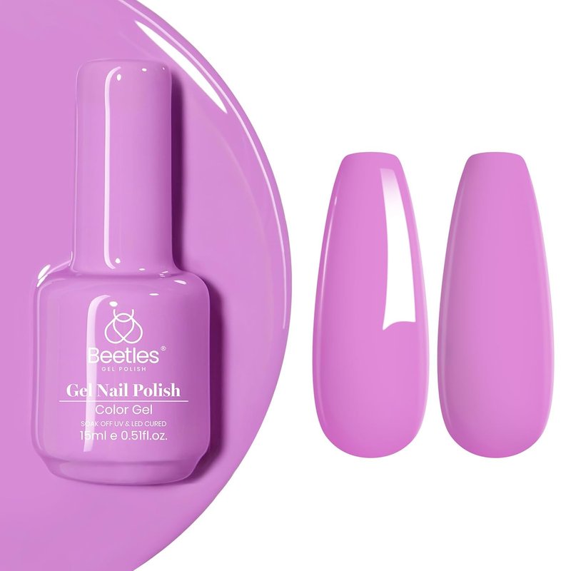 Beetles Purple Gel Nail Polish - Bright 15ml Soak Off UV Gel for All Seasons | Perfect Gift for Women