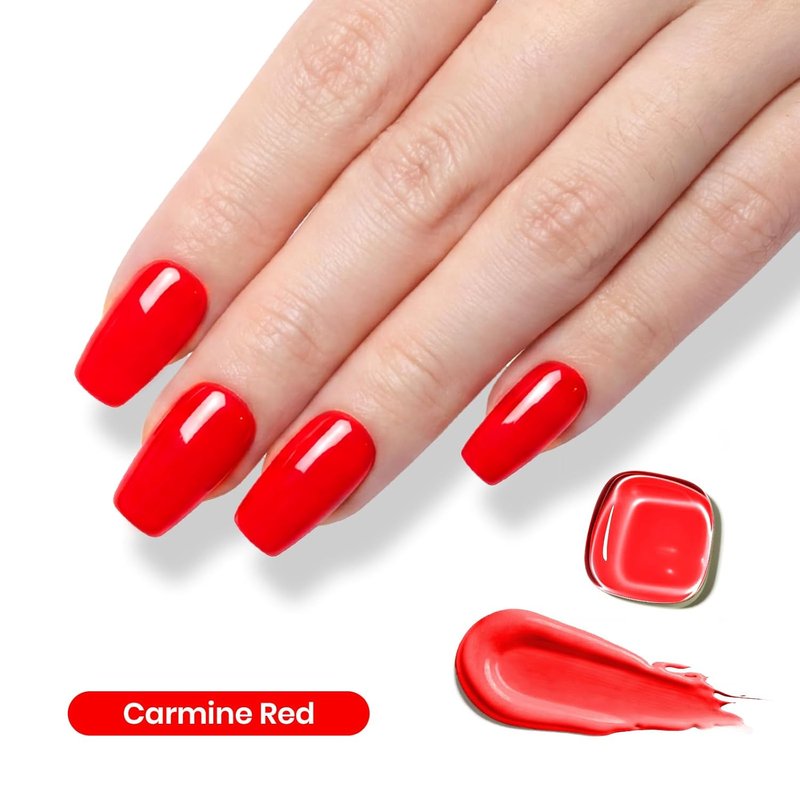 Beetles Red Gel Polish - Bright Red Soak Off UV LED Nail Polish | 15ML Long-Lasting Summer Manicure