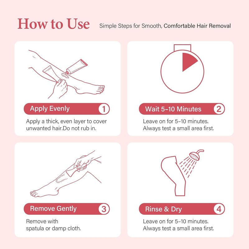 Hair Removal Cream for Women, Painless Depilatory Cream for Legs, Bikini Line & Underarms, Fast 5-10 Minute Body Hair Remover for Sensitive Skin with Moisturizing & Smoothing Formula