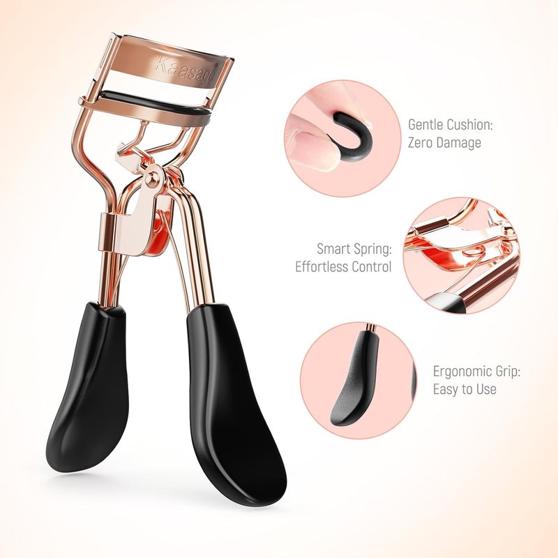 Eyelash Curler - Professional Stainless Steel Tool for Lift & Curl | Ergonomic Handle & 6 Replacement Pads
