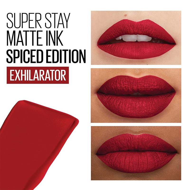 MAYBELLINE Super Stay Matte Ink Liquid Lipstick - Long Lasting Ruby Red Color | 16H Wear, 1 Count