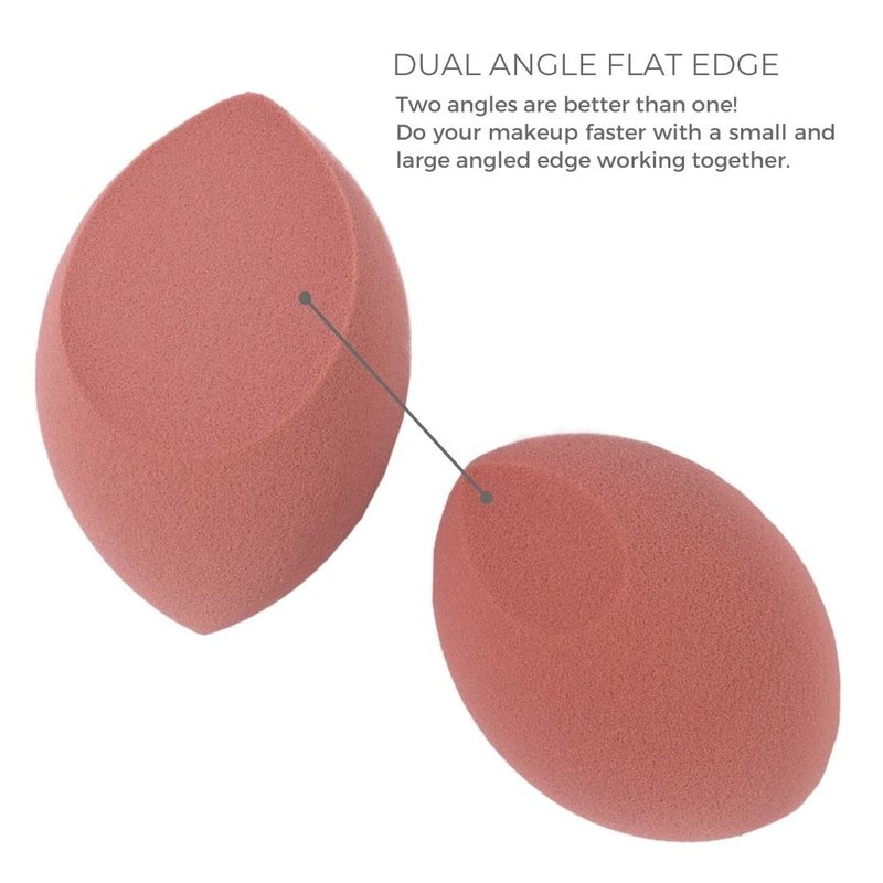 Rose Pink Makeup Sponge Set - 6 Dual-Angled Beauty Sponges for Flawless Blending | Hypoallergenic & Latex-Free