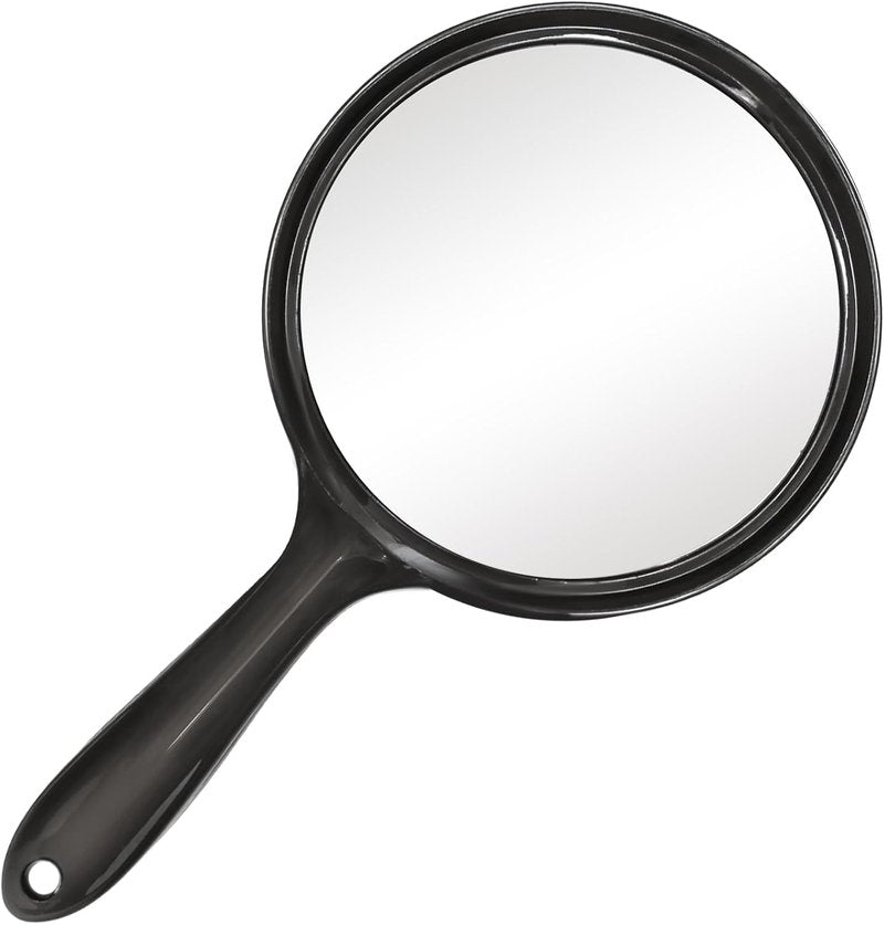 Handheld Mirror - Large Double-Sided Magnifying Makeup Mirror | 5.4" W x 10.4" L, Rounded Black Design